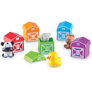 Learning Resources Peekaboo Learning Farm – 10 Pieces, Ages 18+ months,Counting, Matching & Sorting Toy, Toddler Learning Toys, Farm Animals Toys, Fine Motor Games, Gifts for Boys and Girls