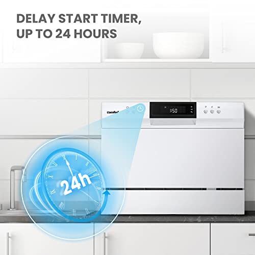 COMFEE’ Countertop Dishwasher, Energy Star Portable Dishwasher, 6 Place Settings, Mini Dishwasher with 8 Washing Programs, Speed, Baby-Care, ECO& Glass, Dish Washer for Dorm, RV& Apartment, White | The Storepaperoomates Retail Market - Fast Affordable Shopping