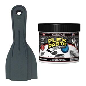 Flex Seal Flex Black Paste 1lb Jar with Allway Tools Putty 3-Pack Knives Bundle (2 Items)