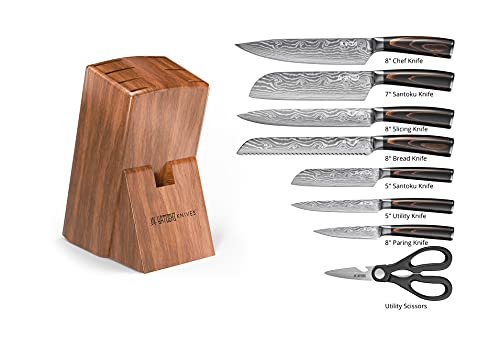 Yatoshi 7 Knife Block Set – Pro Kitchen Knife Set Ultra Sharp High Carbon Stainless Steel with Ergonomic Handle | The Storepaperoomates Retail Market - Fast Affordable Shopping