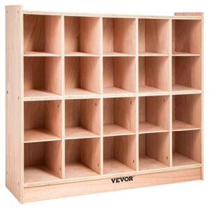 Happybuy Cubby Wooden Storage Unit 20 Cubby Storage Unit Classroom 30 Inch High Plywood Wooden Cubbies for Classroom