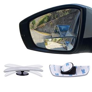 LivTee Blind Spot Mirror, Rectangular Shaped HD Glass Frameless Convex Rear View Mirror with wide angle Adjustable Stick for Cars SUV and Trucks, Pack of 2
