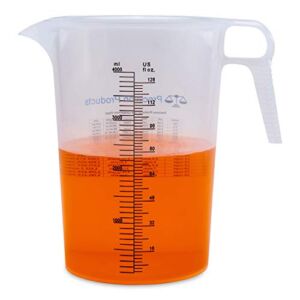 One Gallon 128oz Measure Pitcher – Convenient Conversion Chart – Strong Food Grade – Great For Lawn, Pool Chemicals – Ag – Lye and Home Hobbies – Motor Oil and Fluids – by Turnah Precision Products
