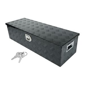 39″X13″X10″ Black Aluminum Heavy Duty Pick Up Truck Truck Bed Tool Box Trailer Storage Tool Box w/Lock & Keys