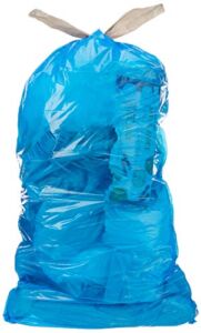 AmazonCommercial Custom Fit blue Drawstring Trash Bags – Compatible with Simplehuman Type V – 0.99 MIL – 110 Count