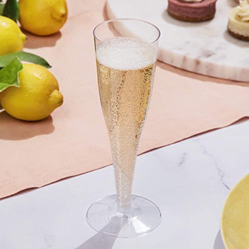100 Plastic Champagne Flutes Disposable | Clear Plastic Champagne Glasses for Parties | Clear Plastic Cups | Plastic Toasting Glasses | Mimosa Glasses | Wedding Party Bulk Pack | The Storepaperoomates Retail Market - Fast Affordable Shopping