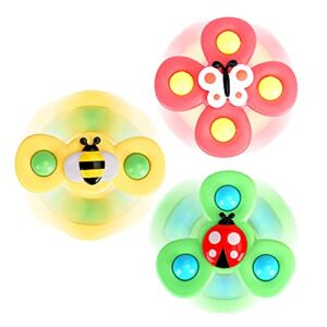 3PCS Suction cup spinner toys for 1 2 Year old boys|Spinning top baby toys 12-18 months|First birthday baby gifts for 1 Year old girls|Sensory toys for toddlers 1-3
