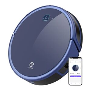OKP K7 Robot Vacuum Cleaner, Strong Suction, 120Mins Runtime Robotic Vacuums, 4 Cleaning Modes, Works with Alexa/APP/WiFi, Automatic Vacuum Cleaner Robot for Hard Wood Floors and Low Pile Carpets