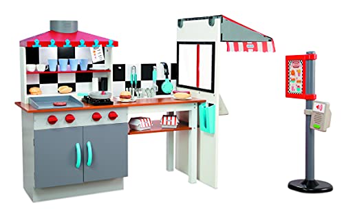 Little Tikes Real Wood Drive-Thru Diner Wooden Play Kitchen with Realistic Lights Sounds and Multi-Sided Play, 40+ Accessories Set, Gift for Kids, Toy for Girls & Boys Ages 3 4 5+ Years | The Storepaperoomates Retail Market - Fast Affordable Shopping