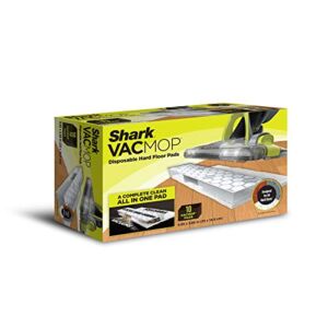 Shark Disposable Hard Floor Vacuum and Mop Pad 10 Count VACMOP Refill, White VMP10