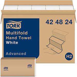 Tork Multifold Hand Towel White H2, Advanced, Strong and Absorbent, 16 x 250 Sheets, 424824