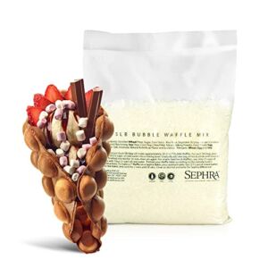 Sephra Bubble Waffle Mix, 5lb bag. Just add water to serve fun, delicious Bubble Waffles for breakfast, lunch and dinner! Nut Free and Kosher Dairy, perfect for any occasion and treat.