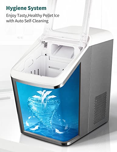 Gevi Household Countertop Nugget Ice Maker Machine, Stainless Steel Housing, Quiet Operation, Max 29Lbs/Day, Self Cleaning, Auto Water Refill, Portable Compact Design for Party RV ( GIMN-1102 White ) | The Storepaperoomates Retail Market - Fast Affordable Shopping