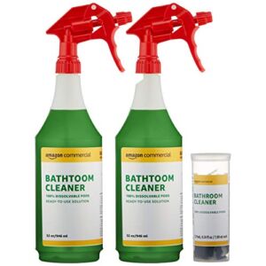 AmazonCommercial Dissolvable Bathroom Cleaner Kit with 2 Sprayer Bottles and 12 Refill Pacs