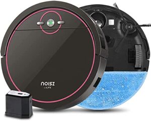 NOISZ by ILIFE S5 Pro Robot Vacuum and Mop 2 in 1, ElectroWall, Automatic Self-Charging, Water Tank，Tangle-Free, Quiet, Ideal for Pet Care, Hard Floor and Low Pile Carpet , Black