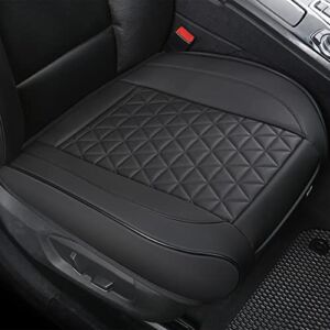 Black Panther 1 Pair Luxury Faux Leather Car Seat Covers Front Bottom Seat Cushions Covers, Anti-Slip and Wrap Around The Bottom, Fit 95% of Vehicles – Black