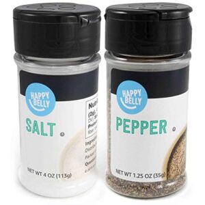 Amazon Brand – Salt and Pepper Set, 4 Ounces Salt and 1.25 Ounces Pepper