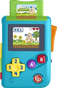 Fisher-Price Lil’ Gamer Learning Toy, Pretend Handheld Video Game Toy with Music and Lights, Baby and Toddler Toy