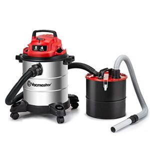 Vacmaster VOC508S 1102 5 Gallon Stainless Steel Wet Dry Shop Vacuum and 3 Gallon Ash Tank Combo