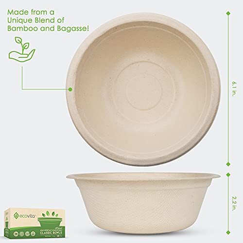 100% Compostable Paper Bowls [16 oz.] – 150 Disposable Bowls Eco Friendly Sturdy Tree Free Liquid and Heat Resistant Alternative to Plastic or Paper Bowls by Ecovita | The Storepaperoomates Retail Market - Fast Affordable Shopping