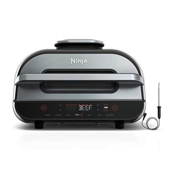Ninja FG551 Foodi Smart XL 6-in-1 Indoor Grill with Air Fry, Roast, Bake, Broil & Dehydrate, Smart Thermometer, Black/Silver | The Storepaperoomates Retail Market - Fast Affordable Shopping