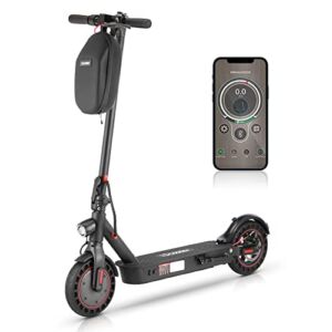 iScooter MAX Electric Scooter – 500W Motor, 17-22 Miles Range, 17-21 MPH Top Speed, 10″ Solid Tires, Dual Suspensions, UL Certified Folding Electric Scooter for Adults Commute