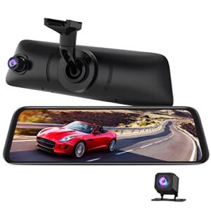 AUTO-VOX V5PRO OEM Look Rear View Mirror Camera with Neat Wiring, No Glare Mirror Dash Cam Font and Rear, 9.35” Full Laminated Ultrathin Touch Screen, Dual 1080P Super Night Vision Car Backup Camera