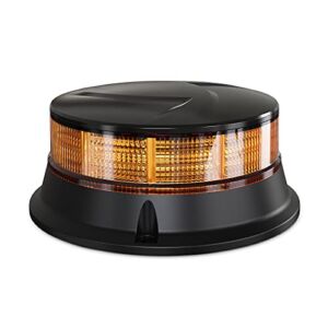 Agrieyes Amber Beacon Light 4.2Inch, Flashing Safety Warning Lights Permanent Mount, LED Emergency Strobe Lights for Vehicles, Caution Hazard Lights for Truck Tractor Golf Carts Snow Plow Postal Cars