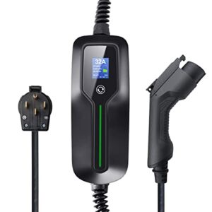 astoneves Level 2 EV Charger, 220V 16/24/32 Amp 7.68kW Current Switchable Electric Vehicle Charger with Type 1 & NEMA 14-50 Plug for SAE J1772 Standard EV Cars (20ft Cable)