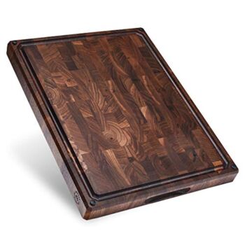 Sonder Los Angeles, Made in USA, Large Thick End Grain Walnut Wood Cutting Board with Non-Slip Feet, Juice Groove, Sorting Compartments 17x13x1.5 in (Gift Box Included) | The Storepaperoomates Retail Market - Fast Affordable Shopping
