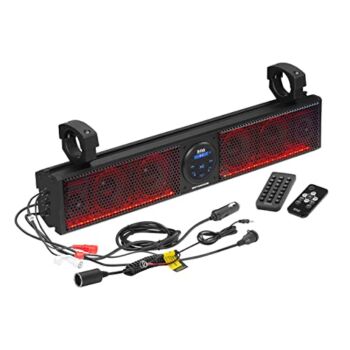 BOSS Audio Systems BRT26RGB ATV UTV Sound Bar System – 26 Inches Wide, IPX5 Rated Weatherproof, Bluetooth Audio, Amplified, 4 inch Speakers, 1 Inch Tweeters, USB Port, RGB Multicolor Illumination | The Storepaperoomates Retail Market - Fast Affordable Shopping