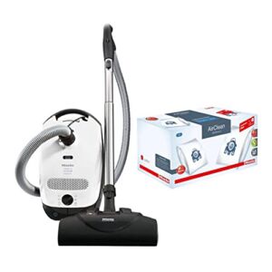 Miele Classic C1 Cat and Dog Canister HEPA Vacuum Cleaner with SEB228 Powerhead Bundle – Includes Miele Performance Pack 16 Type GN AirClean Genuine FilterBags + Genuine HEPA Filter