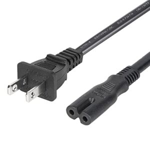 AC Power Cord for TCL Roku Sharp Insignia Hisense Smart LED LCD HD TV 2 Prong Power Cable