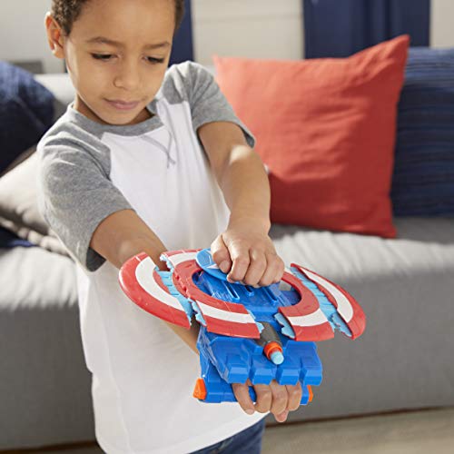 Marvel Avengers Mech Strike Captain America Strikeshot Shield Role Play Toy with 3 NERF Darts, Pull Handle to Expand, for Kids Ages 5 and Up | The Storepaperoomates Retail Market - Fast Affordable Shopping