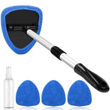 AstroAI Windshield Cleaner, Microfiber Car window cleaner with 4 Reusable and Washable Microfiber Pads and Extendable Handle Auto Inside Glass Wiper Kit, Blue | The Storepaperoomates Retail Market - Fast Affordable Shopping