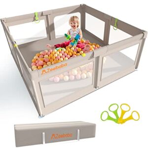 ZEEBABA Baby Playpen, Playpen for Babies(59*59*27inch), Kids Safe Play Center for Babies and Toddlers, Extra Large Playpen, Baby Playpen Fence Gives Mommy a Break