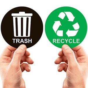 Recycle Sticker for Trash Can – Perfect Bin Labels – 2 Pack – 5″ by 5″ Decal Logo – Ideal Sign for Home or Office Refuse Bin – Suitable for Indoor / Outdoor use (Green, Black)