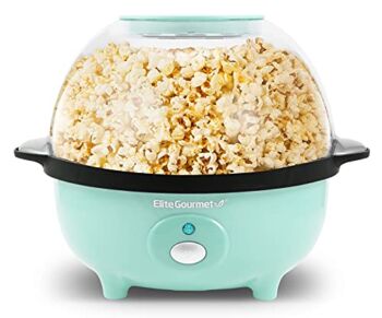 Elite Gourmet EPM330M Automatic Stirring Popcorn Maker Popper, Electric Hot Oil Popcorn Machine with Measuring Cap & Built-in Reversible Serving Bowl, Great for Home Party Kids, ETL Approved, Mint | The Storepaperoomates Retail Market - Fast Affordable Shopping