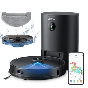 Robot Vacuum and Mop with Auto Dirt Disposal, Max 3500pa Suction, App Control, Editable Map, Lidar Navigation Smart Mapping, Works with Alexa, Laresar L6 Pro Robot Vacuum Cleaner Ideal for Pet Hair