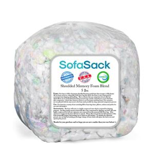 Sofa Sack Shredded Foam Refill: Memory Foam Filling Refill for Bean Bags, Dog Beds and Pillows, 5lbs, Multi-Color