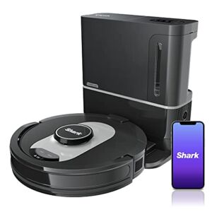 Shark AI Ultra Robot Vacuum, with Matrix Clean, Home Mapping, 60-Day Capacity HEPA Bagless Self Empty Base, CleanEdge Technology, Perfect for Pet Hair, Wifi, Works with Alexa, Black/Silver (RV2502AE)
