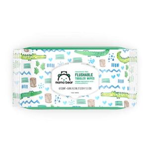 Amazon Brand – Mama Bear Fragrance-Free Flushable Toddler Toilet Wipes, 42 Count (Pack of 8), Total 336 Wipes