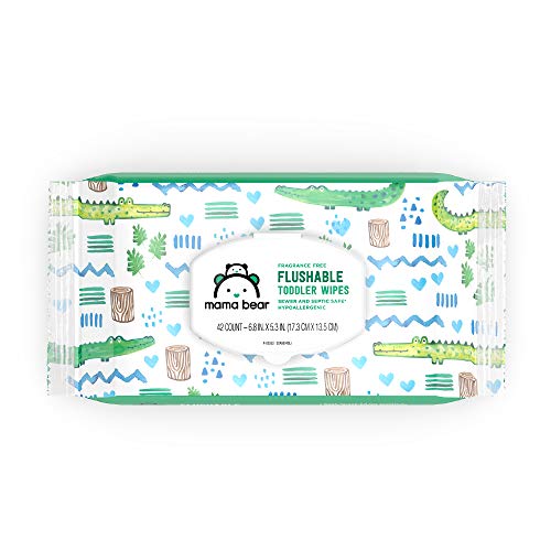 Amazon Brand – Mama Bear Fragrance-Free Flushable Toddler Toilet Wipes, 42 Count (Pack of 8), Total 336 Wipes | The Storepaperoomates Retail Market - Fast Affordable Shopping