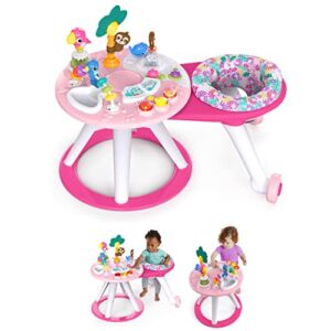 Bright Starts Around We Go 2-in-1 Walk-Around Baby Activity Center & Table, Tropic Coral, Ages 6 Months+