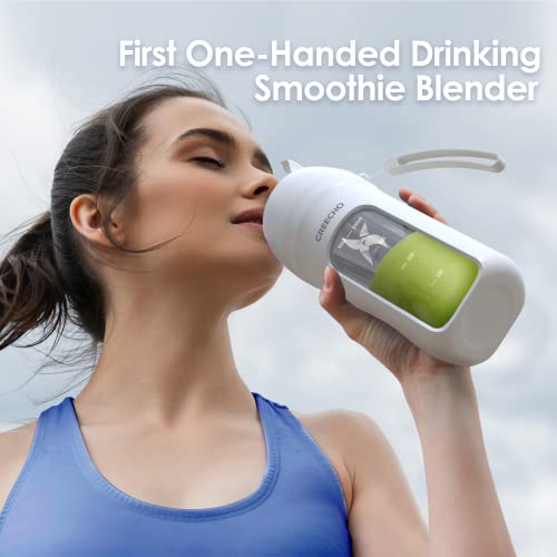 GREECHO Portable Blender, One-handed Drinking Mini Blender for Shakes and Smoothies, 12 oz Personal Blender with Rechargeable USB, Made with BPA-Free Material Portable Juicer, Matte White | The Storepaperoomates Retail Market - Fast Affordable Shopping