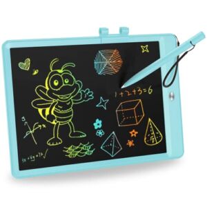 KOKODI LCD Writing Tablet, 10 Inch Colorful Toddler Doodle Board Drawing Tablet, Erasable Reusable Electronic Drawing Pads, Educational and Learning Toy for 3-6 Years Old Boy and Girls