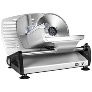 Meat Slicer 200W Electric Deli Food Slicer with Removable 7.5″ Stainless Steel Blade, Adjustable Thickness Meat Slicer for Home Use, Child Lock Protection, Easy to Clean, Cuts Meat, Bread and Cheese