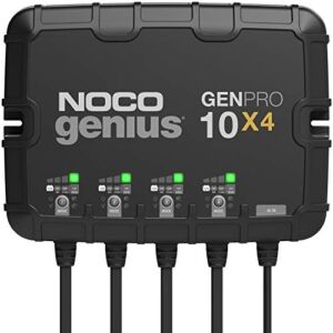 NOCO Genius GENPRO10X4, 4-Bank, 40-Amp (10-Amp Per Bank) Automatic Waterproof Smart Marine Charger, 12V Onboard Battery Charger, Battery Maintainer and Battery Desulfator with Temperature Compensation