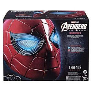 Spider-Man Marvel Legends Series Iron Spider Electronic Helmet with Glowing Eyes, 6 Light Settings and Adjustable Fit , Red