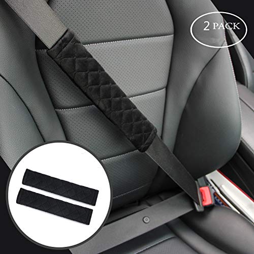Soft Auto Seat Belt Cover Seatbelt Shoulder Pad 2 PCS for a More Comfortable Driving Compatible with All Cars and Backpack Black | The Storepaperoomates Retail Market - Fast Affordable Shopping
